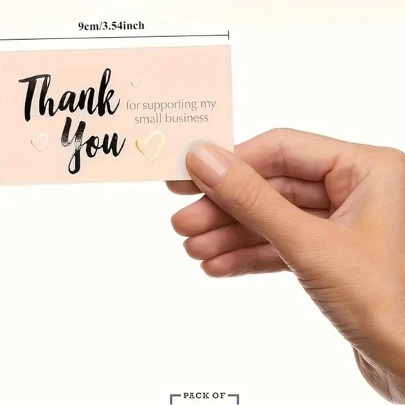 Elegant Thank You Cards for Small Business - Cream and Gold - Picture 2 of 3